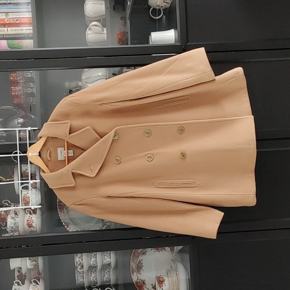 L.L.Bean Lambs Wool Camel Coat Like New